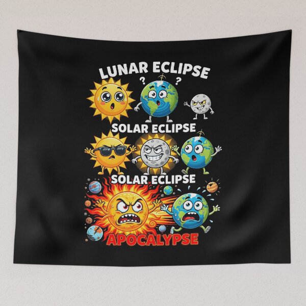 Item preview,  Funny Solar System Funny Eclipse Cartoon – Lunar, Solar & Apocalypse Space Humor Shirt designed and sold by Uglyandcute.