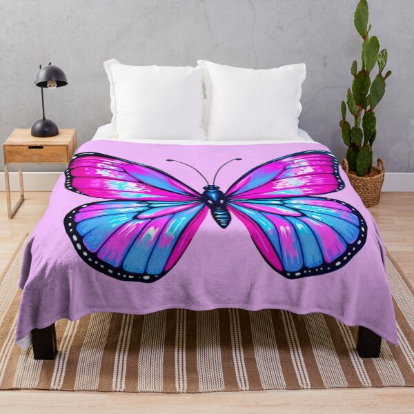 Item preview, “Clean Vibrant Pink and Blue Butterfly” designed and sold by Good Vibes .