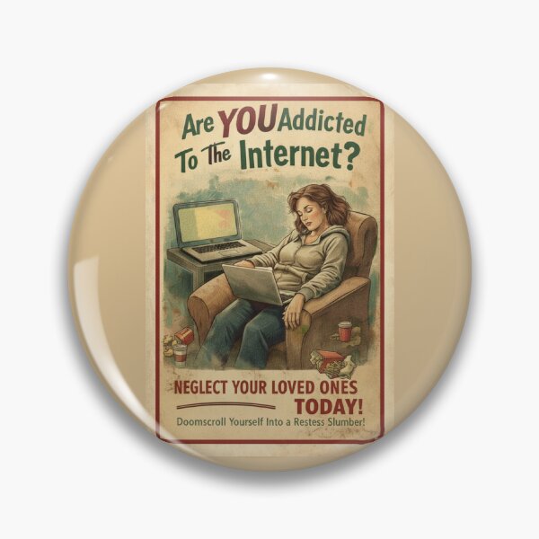Item preview, Are YOU Addicted to the Internet? - Retro Doomscrolling Poster designed and sold by freackly.