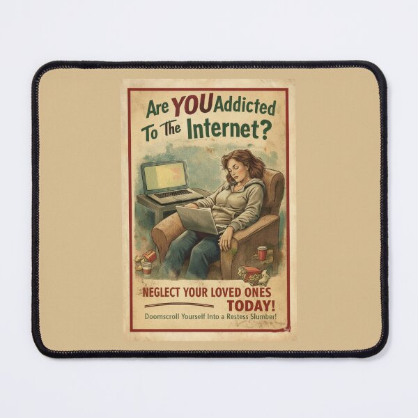 Item preview, Are YOU Addicted to the Internet? - Retro Doomscrolling Poster designed and sold by freackly.