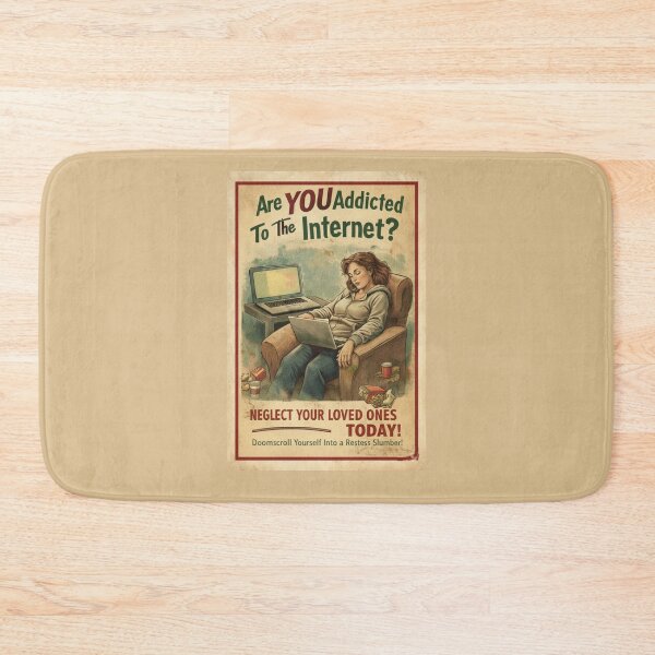 Item preview, Are YOU Addicted to the Internet? - Retro Doomscrolling Poster designed and sold by freackly.