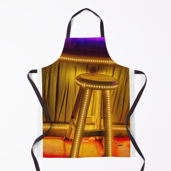 Item preview, Wooden Bar Stool with LED Strip Lighting and Neon Ambience in Warm Yellow Interior designed and sold by Nmallia.