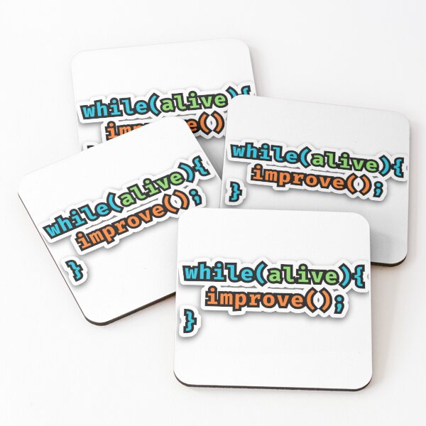 Item preview, While Alive Improve – Programmer Quote Sticker designed and sold by TheNerdSociety.