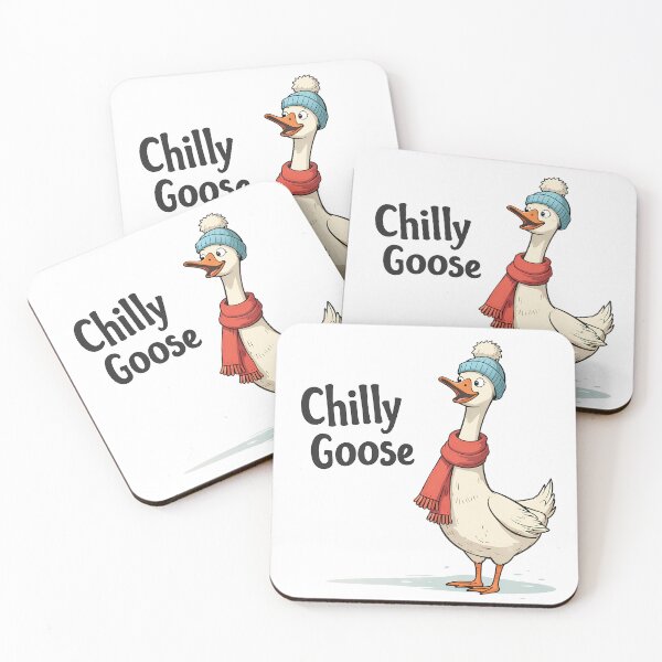 Item preview, Chilly Goose Winter Illustration, Cute Goose in Hat and Scarf, Funny Cold Weather Duck Art designed and sold by JawKneeArt.