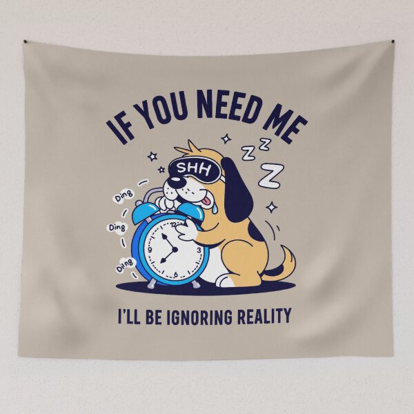 Item preview, sleepy dog - cute dog - nap time - nap lover - snooze mode - snooze button - alarm clock - do not disturb - shhh - sleep mask - tired humor - sleepy vibes - weekend mood designed and sold by JansenGS.