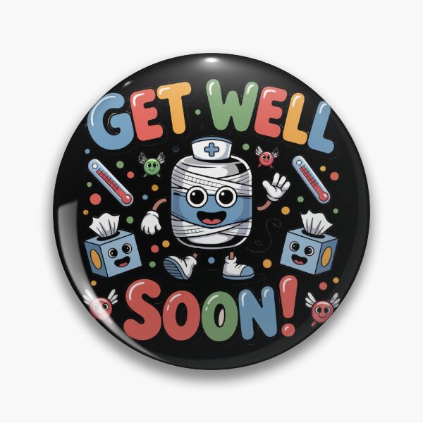 Item preview, Get Well Soon Nurse Bottle - Cute Bandaged Cartoon with Friendly Germs designed and sold by Midnight Veil Designs.