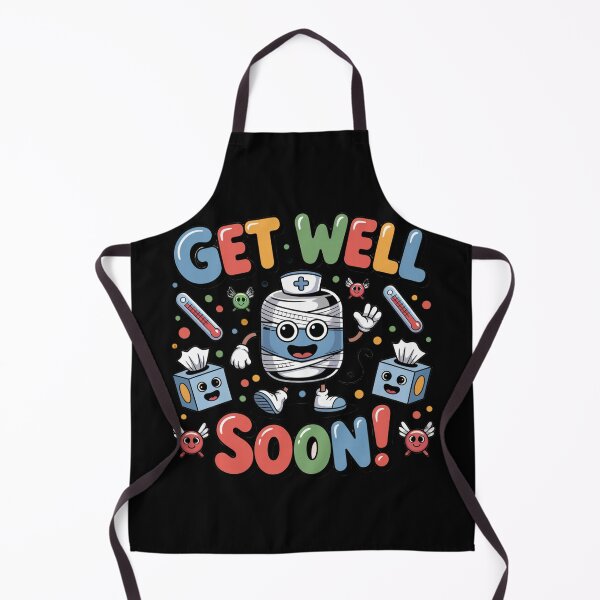 Item preview, Get Well Soon Nurse Bottle - Cute Bandaged Cartoon with Friendly Germs designed and sold by Midnight Veil Designs.
