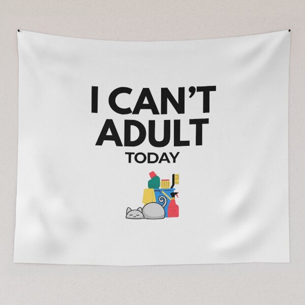 Item preview, Introvert Cat Meme I Can’t Adult Today – Funny Antisocial Cat | The Introvert Cat Diaries designed and sold by ade-datt.