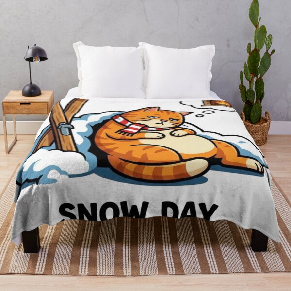 Item preview, Funny Ginger Cat Snow Day or Nap Day Winter Humor designed and sold by HappySproutArt.