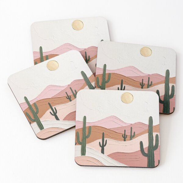 Item preview, Desert Cacti Sunset - Minimalist Landscape Art designed and sold by The Design Asset Station.