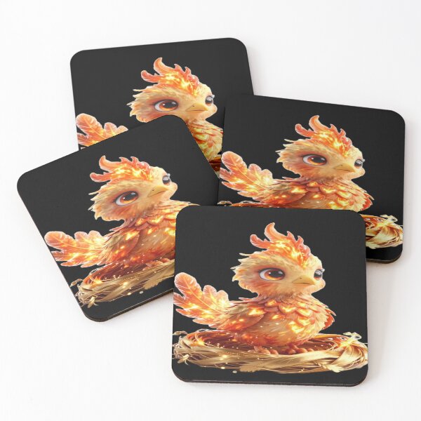 Item preview, Cute Baby Phoenix Bird in Golden Nest designed and sold by ItzLacarth.