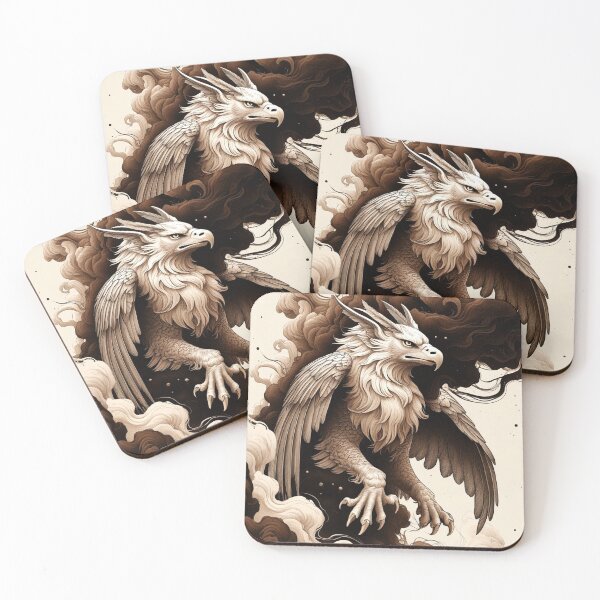 Item preview, Ink and Smoke Griffin – Minimal Sepia Gothic Art designed and sold by semenol.