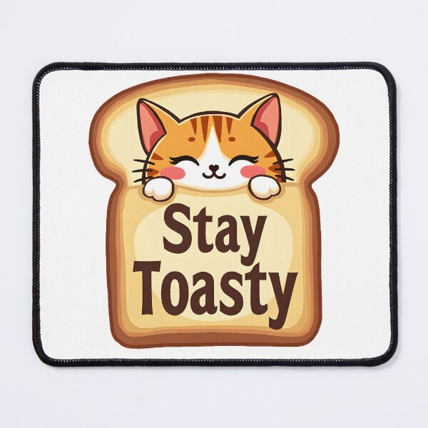Item preview, Stay Toasty Cute Cat in Bread – Kawaii Toast Cat Cartoon Illustration designed and sold by FeelFreeStore.