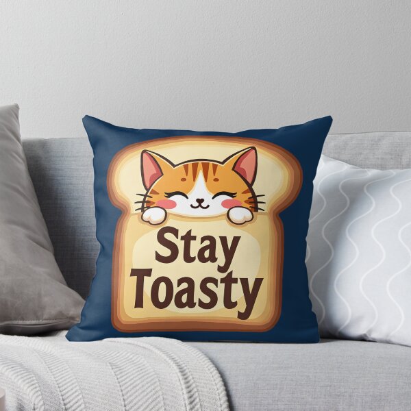 Item preview, Stay Toasty Cute Cat in Bread – Kawaii Toast Cat Cartoon Illustration designed and sold by FeelFreeStore.