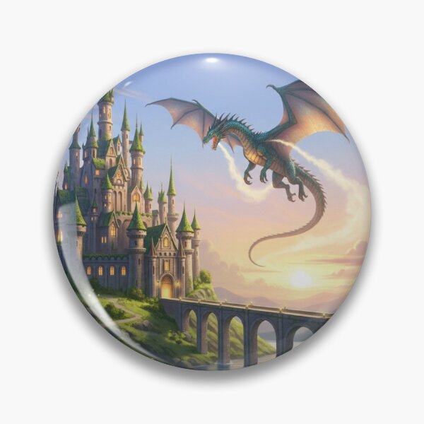 Item preview, Epic Dragon Guarding Golden Sunset Castle designed and sold by PrompArtist.