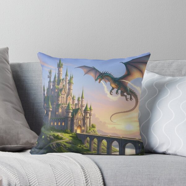 Item preview, Epic Dragon Guarding Golden Sunset Castle designed and sold by PrompArtist.