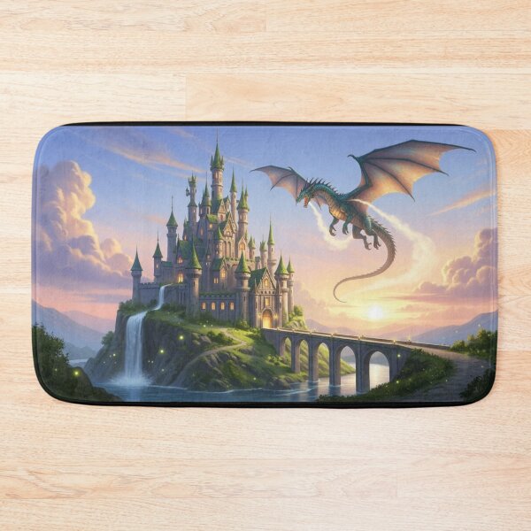 Item preview, Epic Dragon Guarding Golden Sunset Castle designed and sold by PrompArtist.