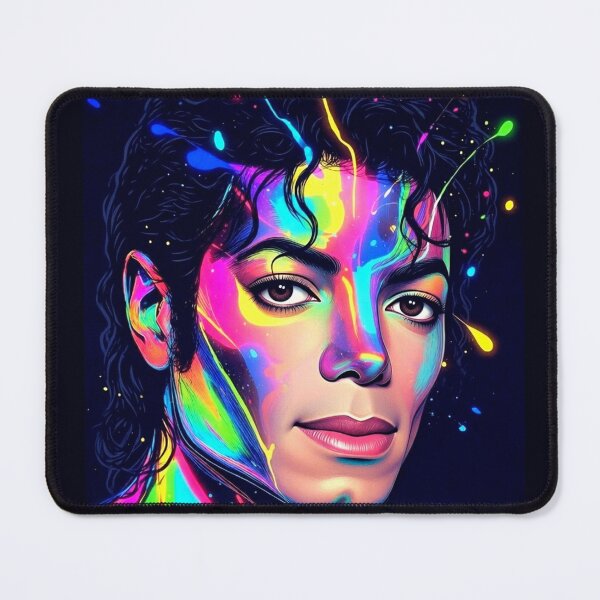 Item preview, M.J Beauty King Dance Neon Splatter Portrait designed and sold by ExploreAura Studio.