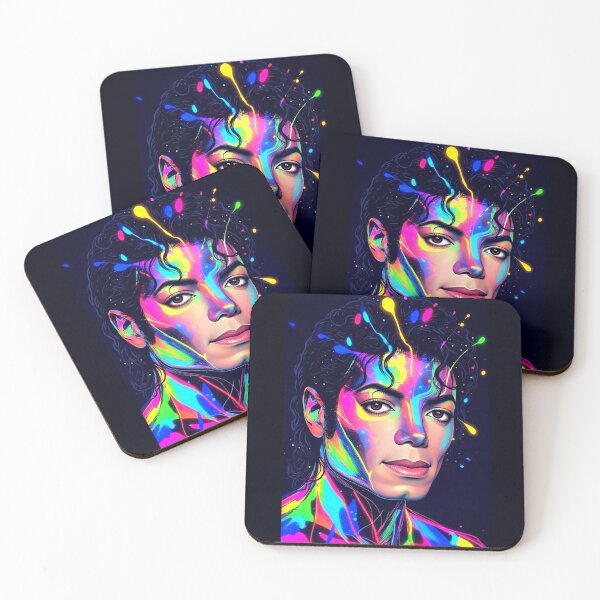 Item preview, M.J Beauty King Dance Neon Splatter Portrait designed and sold by ExploreAura Studio.