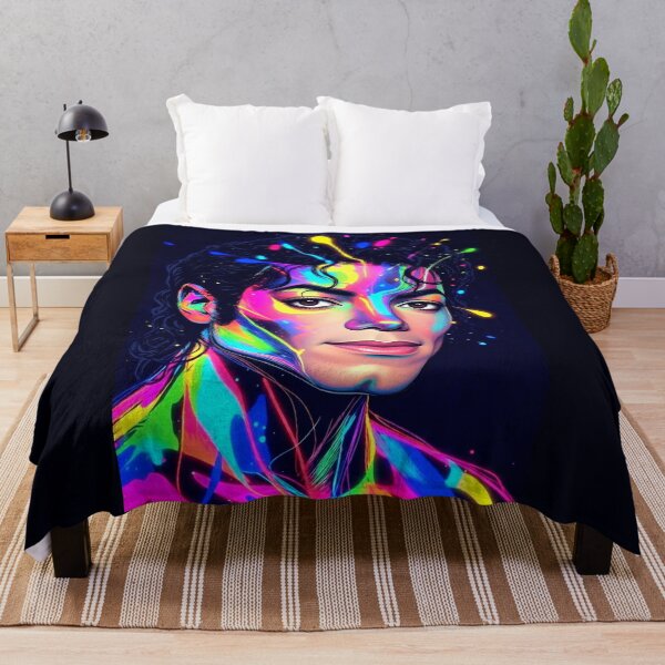 Item preview, M.J Beauty King Dance Neon Splatter Portrait designed and sold by ExploreAura Studio.