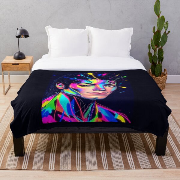 Item preview, M.J Beauty King Dance Neon Splatter Portrait designed and sold by ExploreAura Studio.