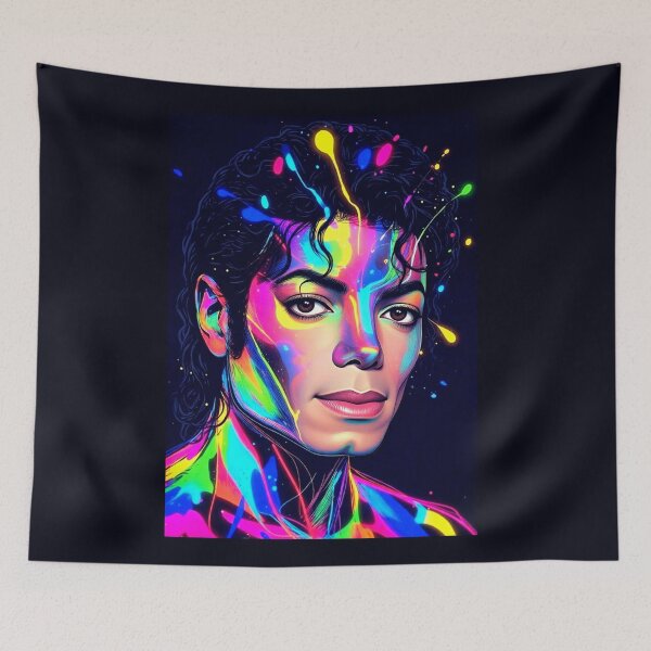 Item preview, M.J Beauty King Dance Neon Splatter Portrait designed and sold by ExploreAura Studio.