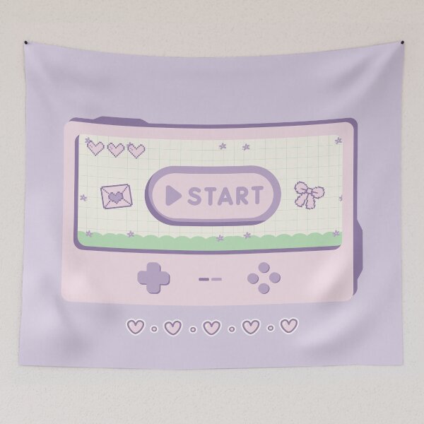 Item preview, Kawaii Video Game Start Screen with Cute Fairy Frogs designed and sold by ShyHomebodyClub.