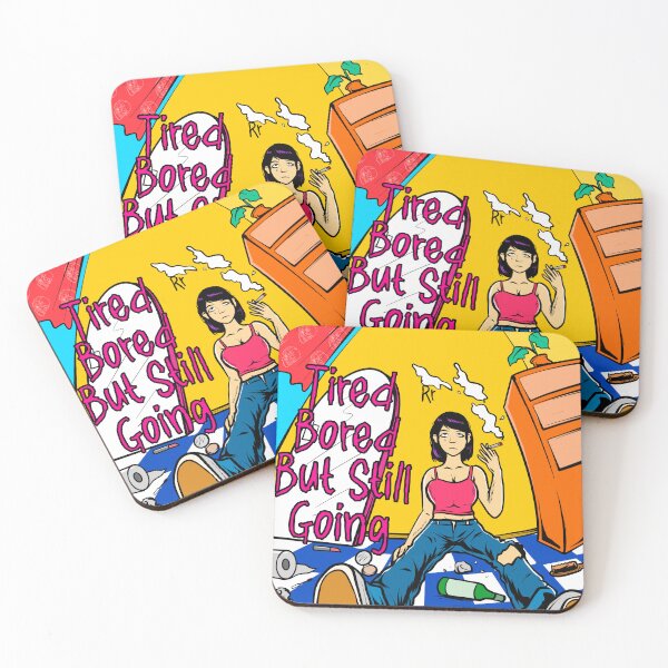 Item preview, Tired bored girls smoking cartoon  designed and sold by sanwr.