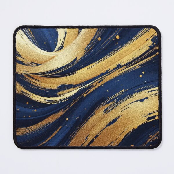 Item preview, Indigo and Gold Line Abstract Luxury Modern Art On designed and sold by DesigntshirtWB.