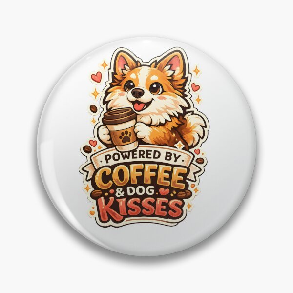 Item preview, Powered by Coffee & Dog Kisses – Cute Dog Lover Coffee Quote Design designed and sold by PurfectPredator.