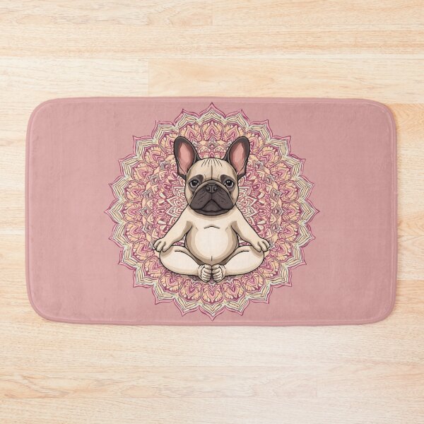 Item preview, French Bulldog in Lotus Pose with Colorful Mandala – Yoga Dog Illustration designed and sold by Lamagift.