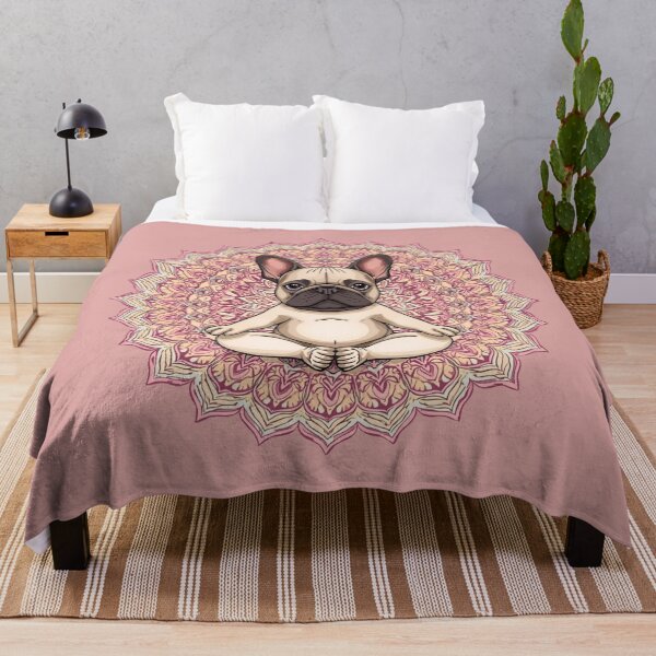 Item preview, French Bulldog in Lotus Pose with Colorful Mandala – Yoga Dog Illustration designed and sold by Lamagift.