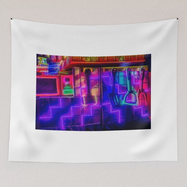 Item preview, Neon Carnival Game Wall With Hanging Hammers and Shovels at Night Fair Attraction designed and sold by Nmallia.