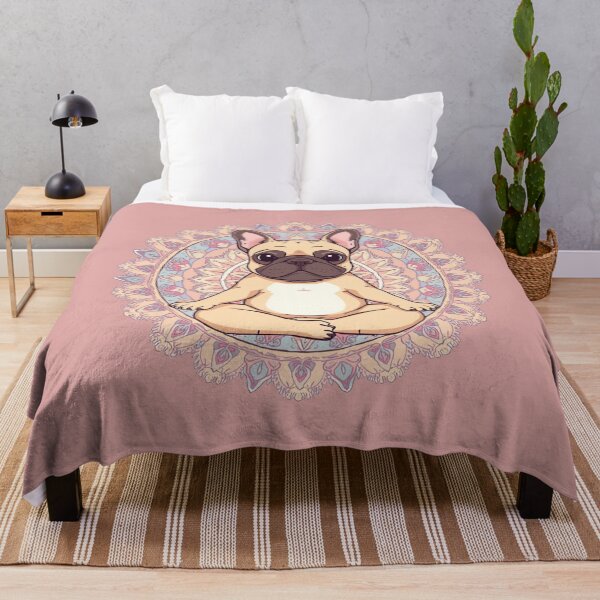 Item preview, French Bulldog in Lotus Pose with Colorful Mandala – Yoga Dog Illustration designed and sold by Lamagift.