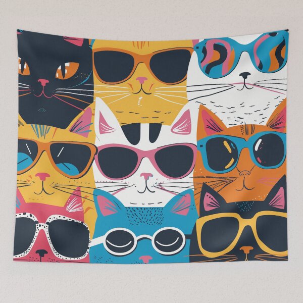 Item preview, Quirky Cats with Sunglasses designed and sold by bubblyrainbow.