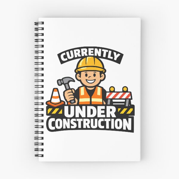 Item preview, Cute Currently Under Construction Cartoon Design designed and sold by FunFitLife Studio.