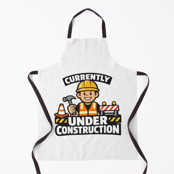 Item preview, Cute Currently Under Construction Cartoon Design designed and sold by FunFitLife Studio.