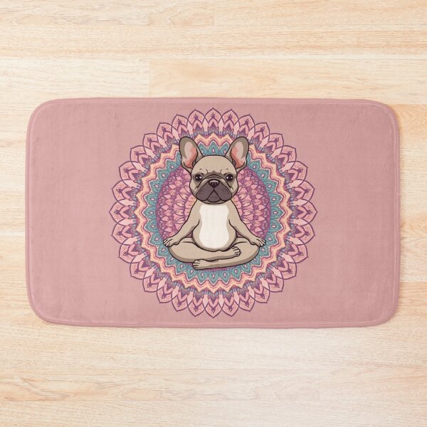 Item preview, French Bulldog in Lotus Pose with Colorful Mandala – Yoga Dog Illustration designed and sold by Lamagift.