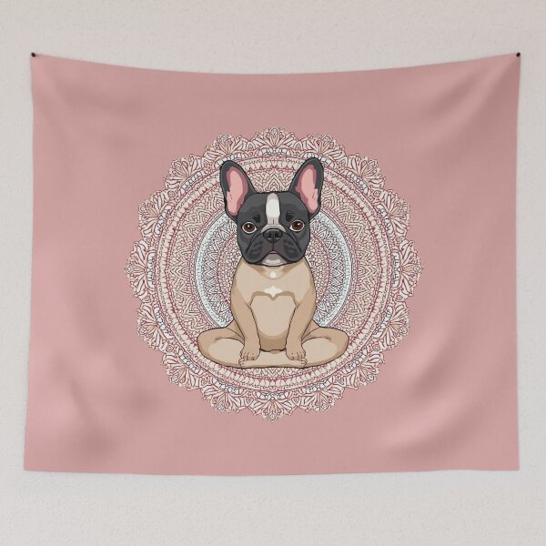 Item preview, French Bulldog in Lotus Pose with Colorful Mandala – Yoga Dog Illustration designed and sold by Lamagift.
