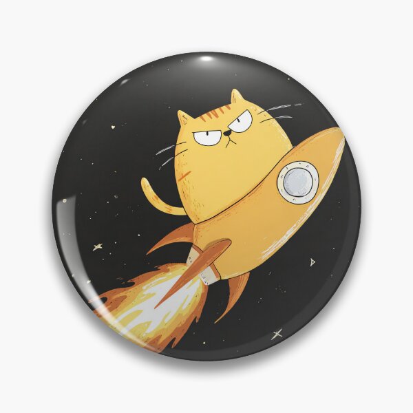 Item preview, Frowning cat rides rocket designed and sold by Brendon987.