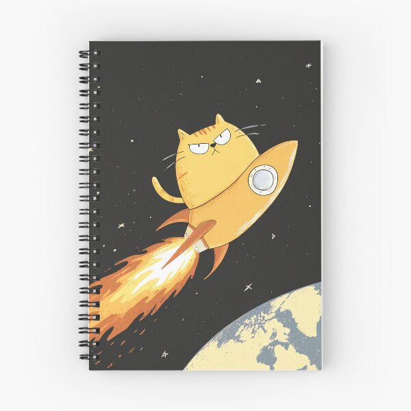 Item preview, Frowning cat rides rocket designed and sold by Brendon987.