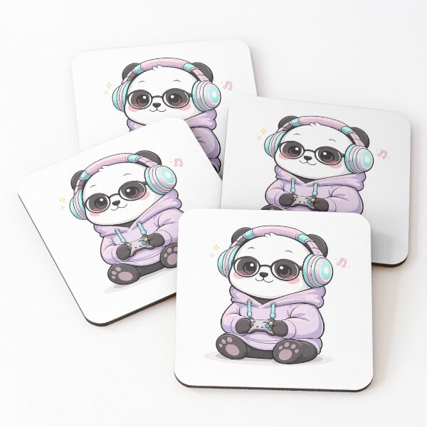 Item preview, Cute Gamer Panda with Headphones – Kawaii Panda Playing Video Games | Cozy Aesthetic Gaming Sticker designed and sold by snaperos.