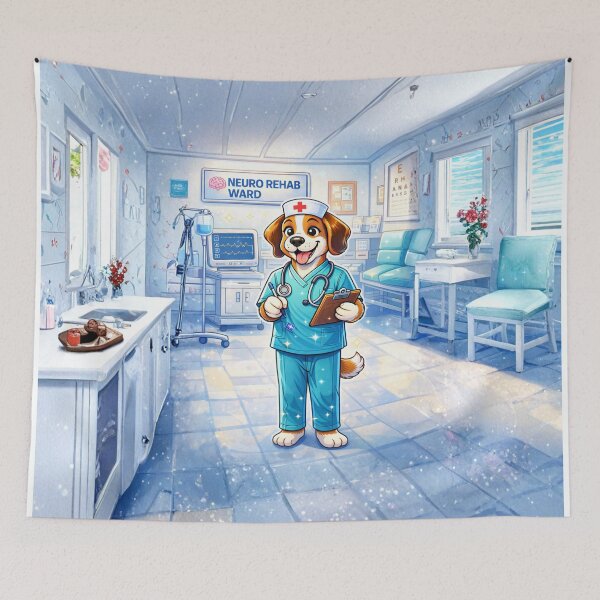 Item preview, Neuro Rehab Nurse Dog - Cute Male Puppy RN in Neuro Ward designed and sold by Nature's Palette.