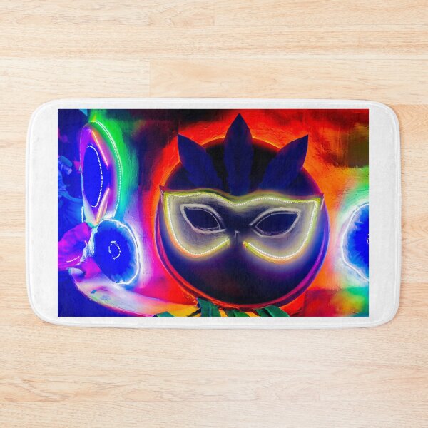 Item preview, Colorful Neon Carnival Mask Decoration With Feathered Accents At Night Festival Parade Celebration designed and sold by Nmallia.