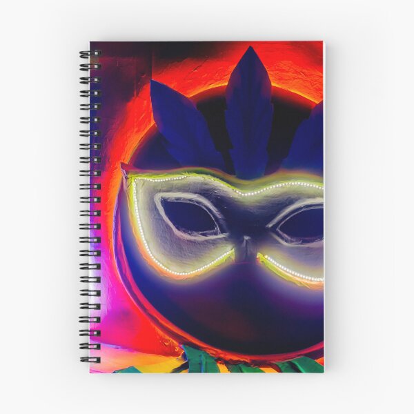 Item preview, Colorful Neon Carnival Mask Decoration With Feathered Accents At Night Festival Parade Celebration designed and sold by Nmallia.