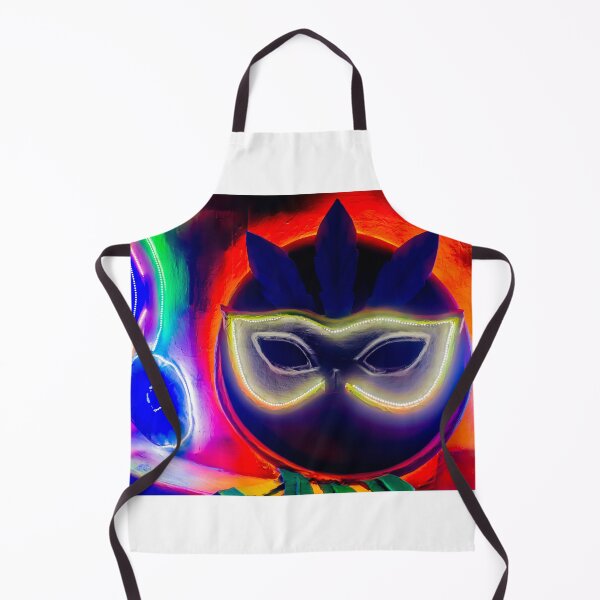 Item preview, Colorful Neon Carnival Mask Decoration With Feathered Accents At Night Festival Parade Celebration designed and sold by Nmallia.