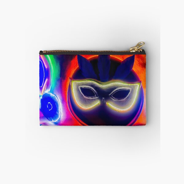 Item preview, Colorful Neon Carnival Mask Decoration With Feathered Accents At Night Festival Parade Celebration designed and sold by Nmallia.