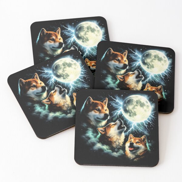 Item preview, Shiba Inu Howling at the Moon Graphic – Celestial Dog Art designed and sold by Blok45.
