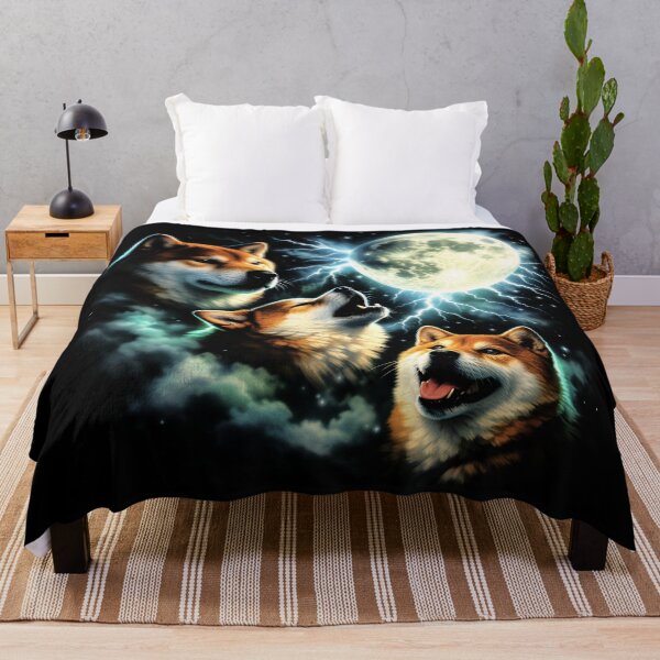 Item preview, Shiba Inu Howling at the Moon Graphic – Celestial Dog Art designed and sold by Blok45.