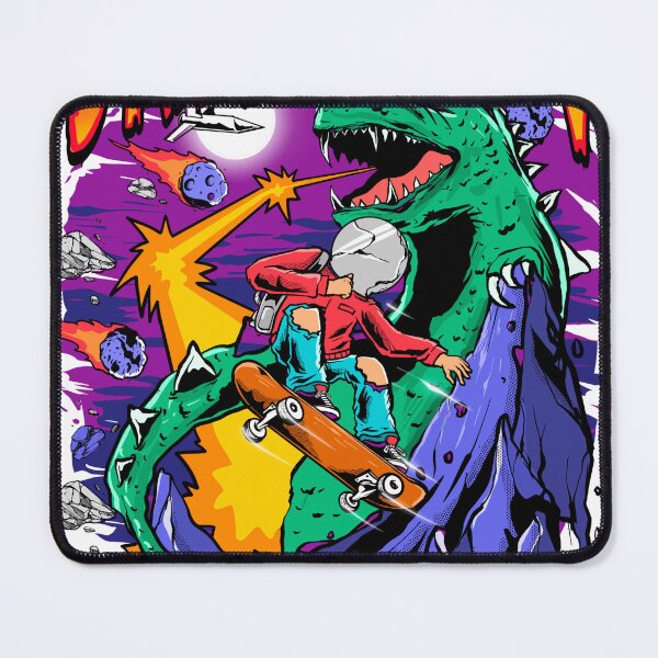 Item preview, skateboarding on a planet against godzilla designed and sold by sanwr.